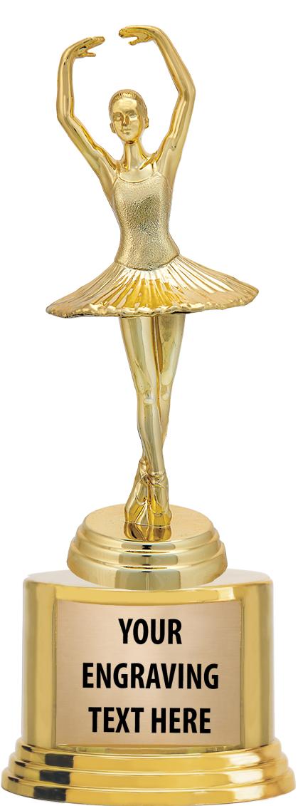 7" TROPHY ON ROUND GOLD BASE