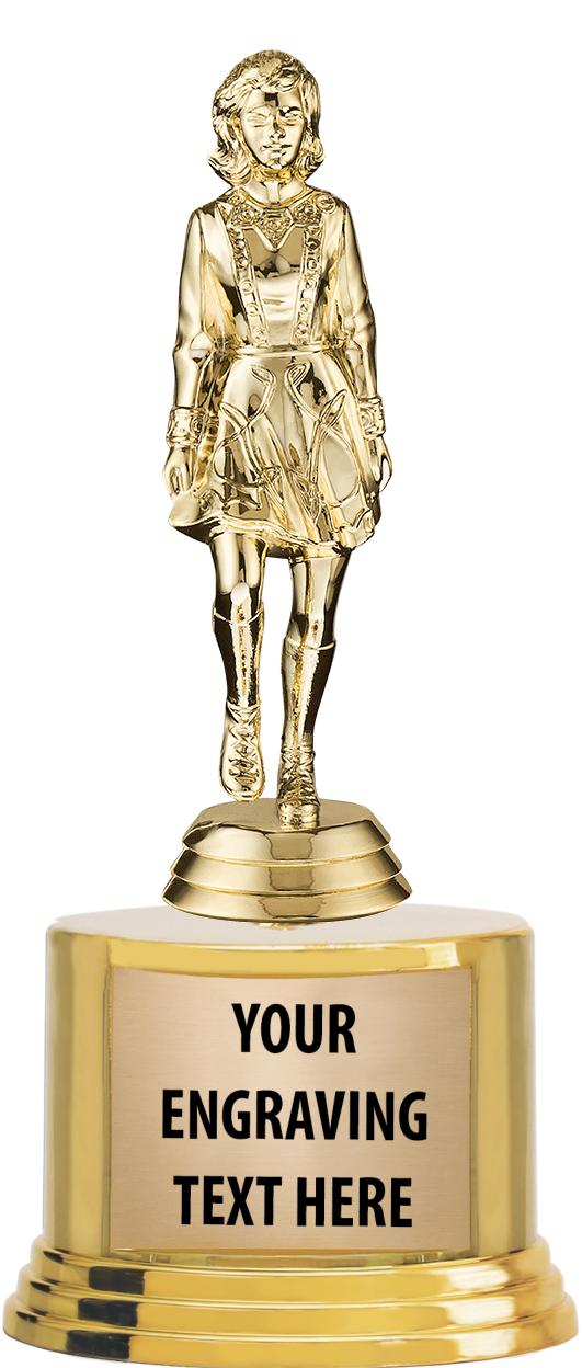 7" TROPHY ON ROUND GOLD BASE