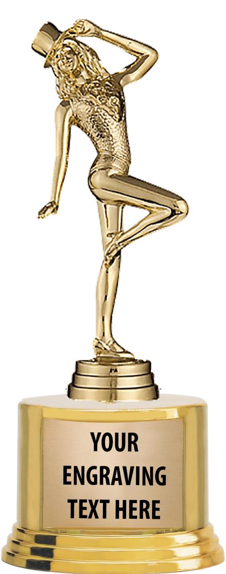 7" TROPHY ON ROUND GOLD BASE