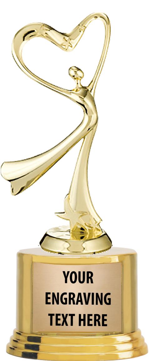 7" TROPHY ON ROUND GOLD BASE