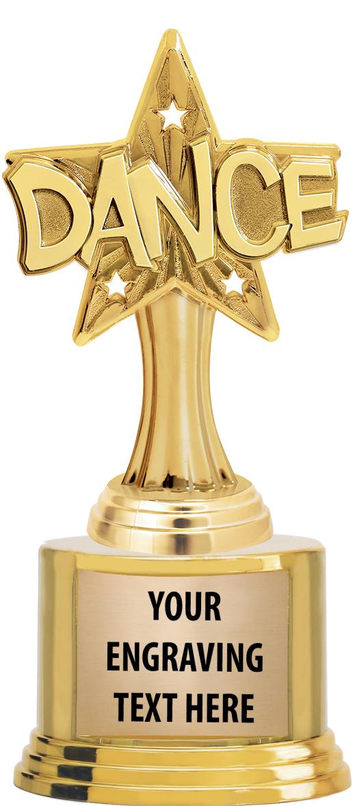 7" TROPHY ON ROUND GOLD BASE