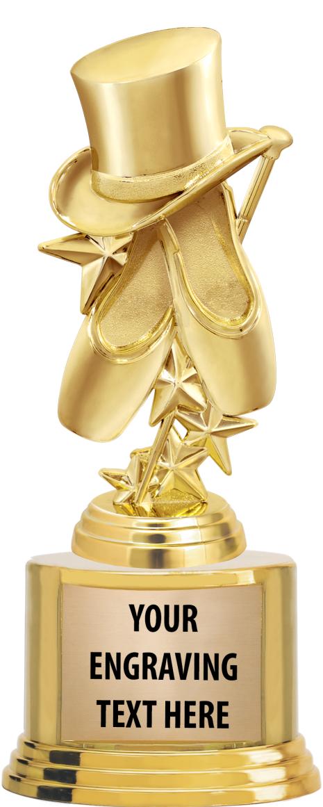 7" TROPHY ON ROUND GOLD BASE