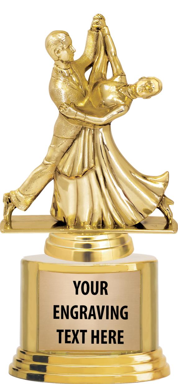 7" TROPHY ON ROUND GOLD BASE