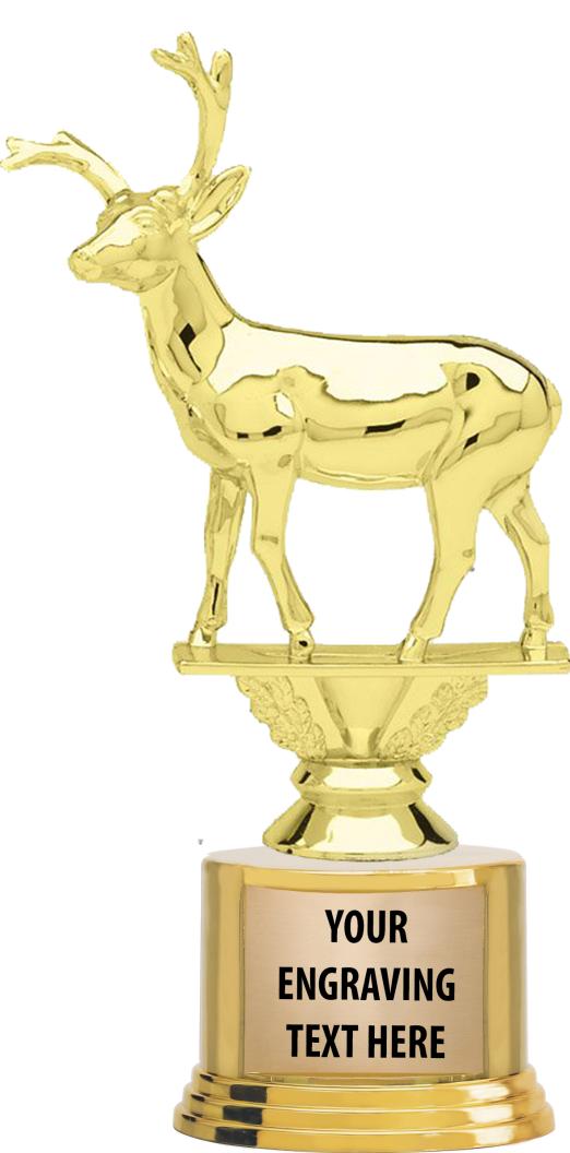 7" TROPHY ON ROUND GOLD BASE