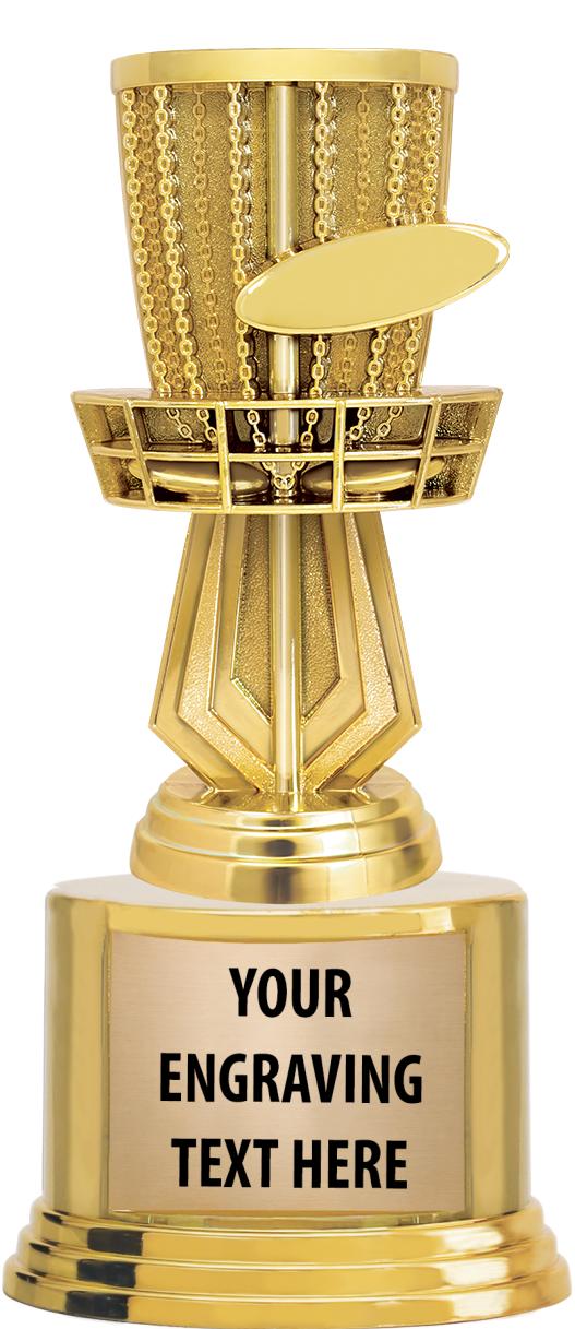 7" TROPHY ON ROUND GOLD BASE