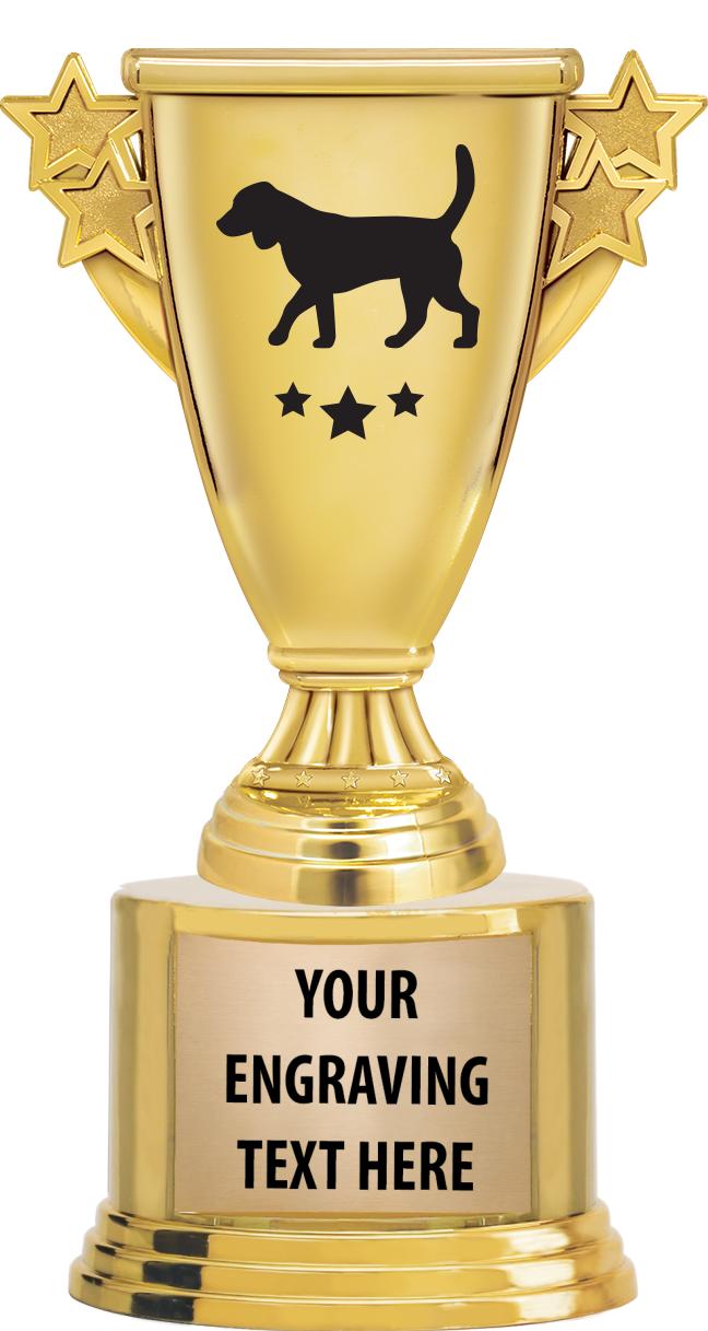 7" TROPHY ON ROUND GOLD BASE