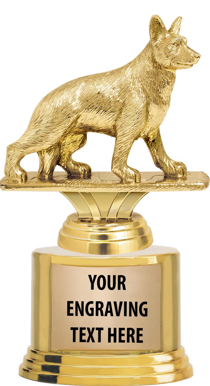 7" TROPHY ON ROUND GOLD BASE