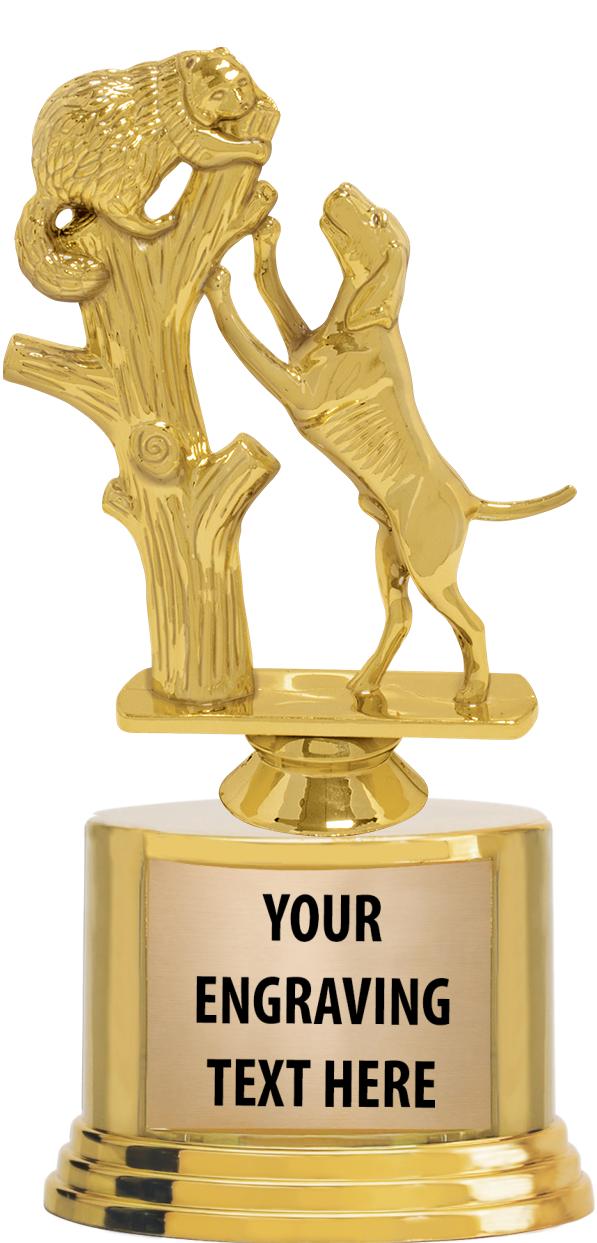 7" TROPHY ON ROUND GOLD BASE