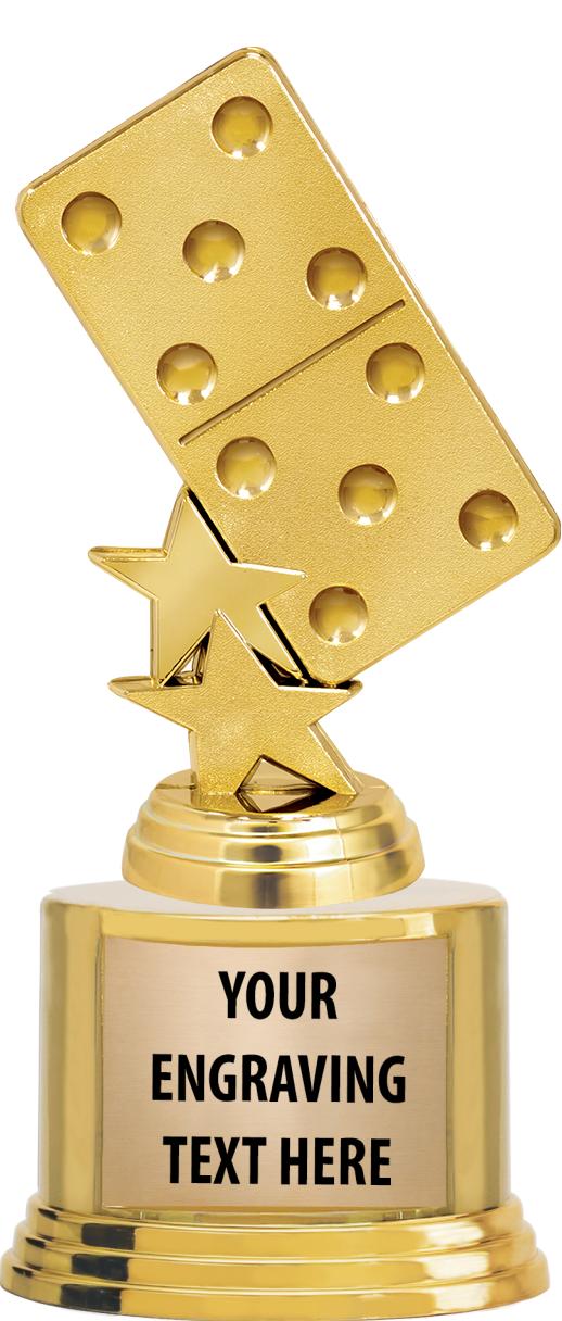 7" TROPHY ON ROUND GOLD BASE