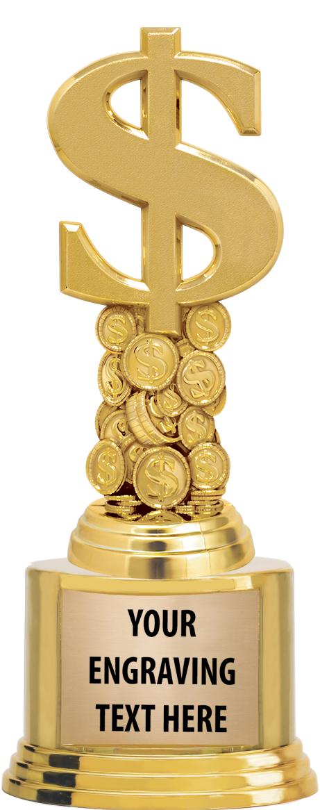 7" TROPHY ON ROUND GOLD BASE