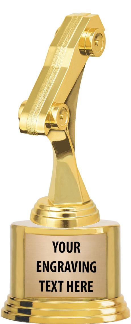 7" TROPHY ON ROUND GOLD BASE