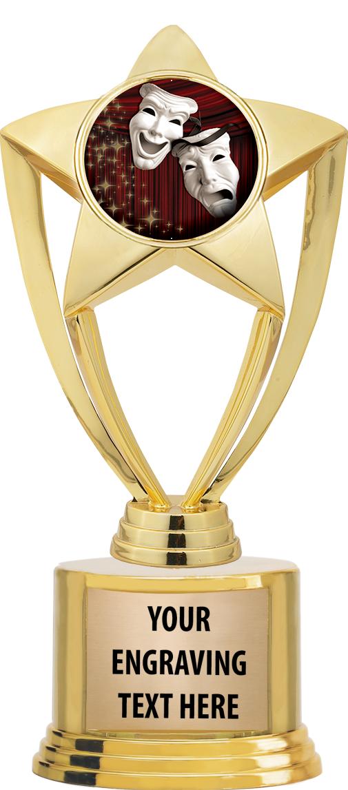 7" TROPHY ON ROUND GOLD BASE