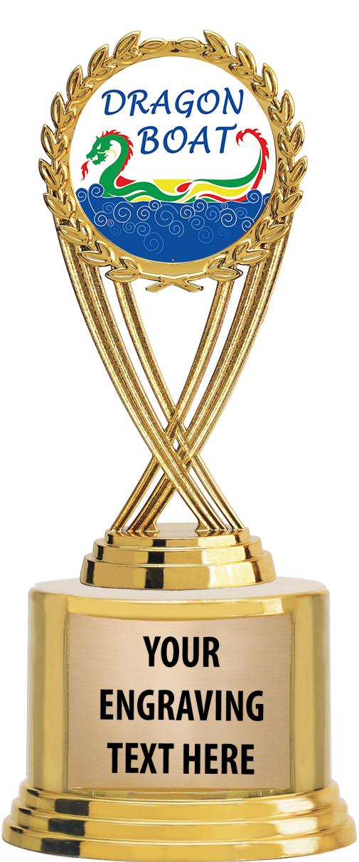 7" TROPHY ON ROUND GOLD BASE