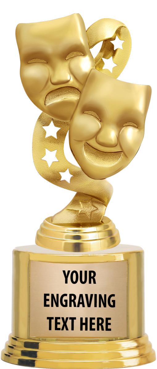 7" TROPHY ON ROUND GOLD BASE