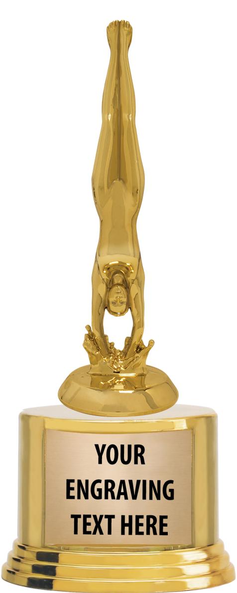 7" TROPHY ON ROUND GOLD BASE