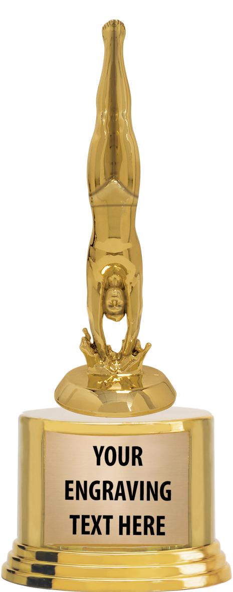 7" TROPHY ON ROUND GOLD BASE