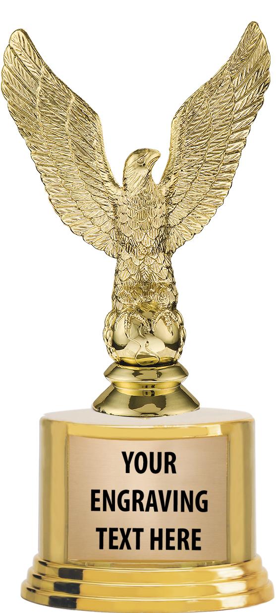 7" TROPHY ON ROUND GOLD BASE