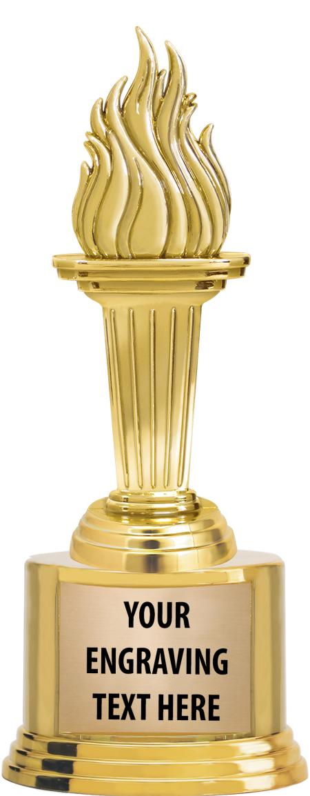 7" TROPHY ON ROUND GOLD BASE