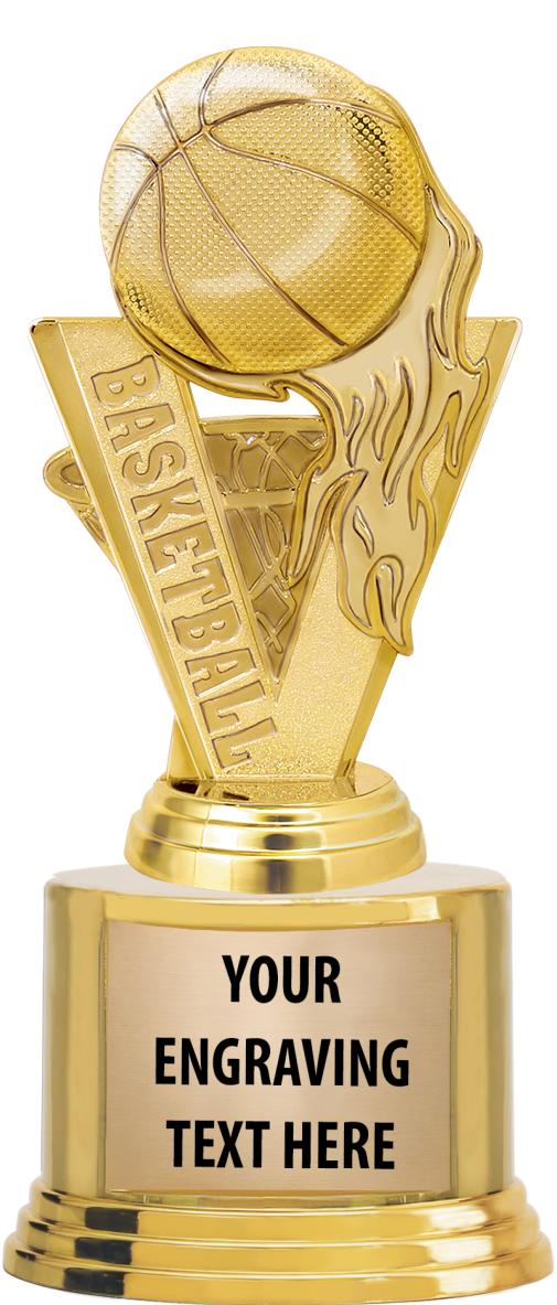 7" TROPHY ON ROUND GOLD BASE