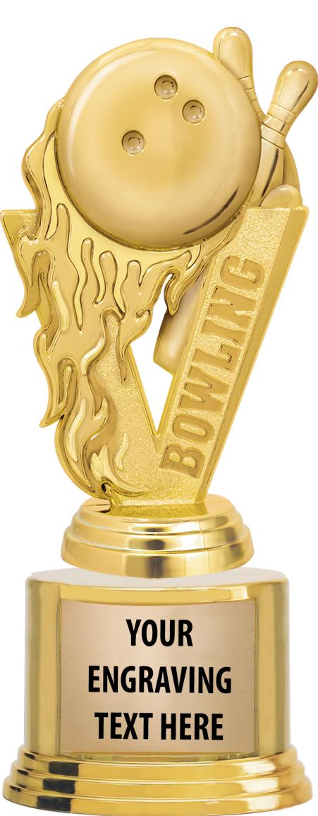 7" TROPHY ON ROUND GOLD BASE