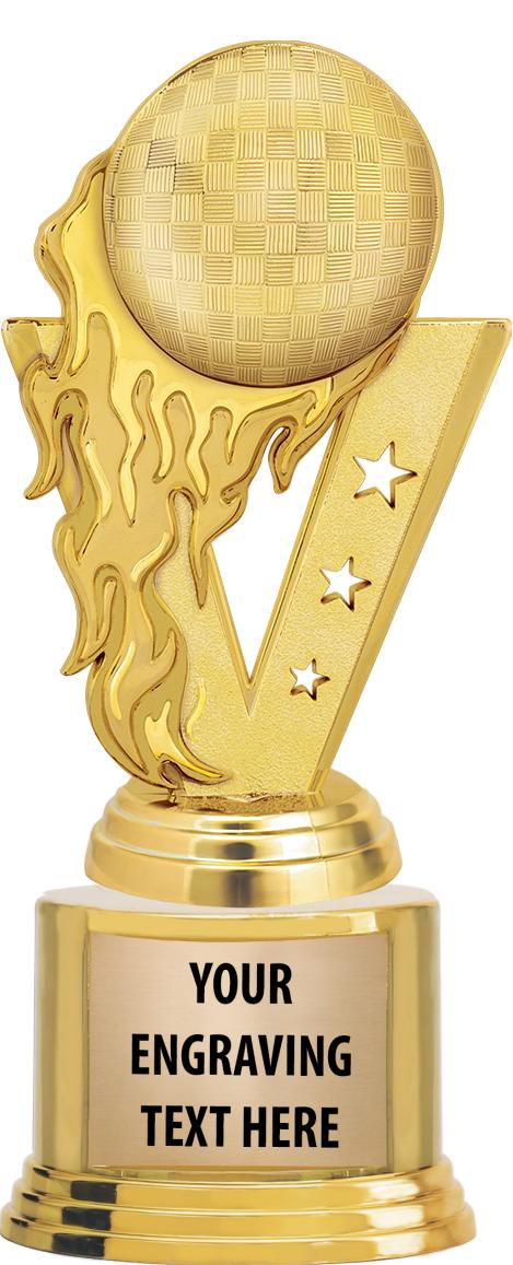 7" TROPHY ON ROUND GOLD BASE