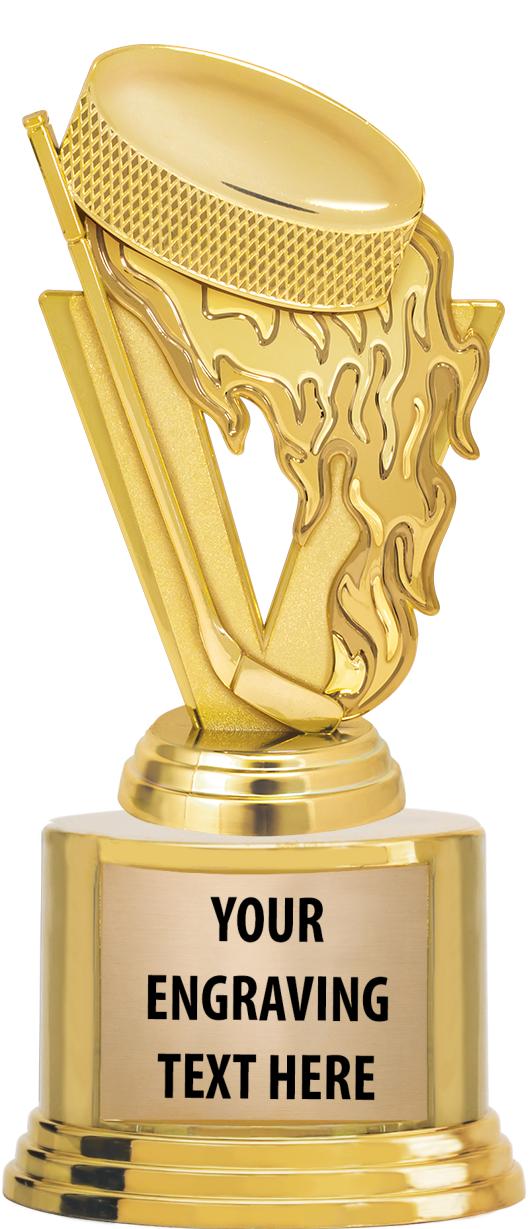 7" TROPHY ON ROUND GOLD BASE