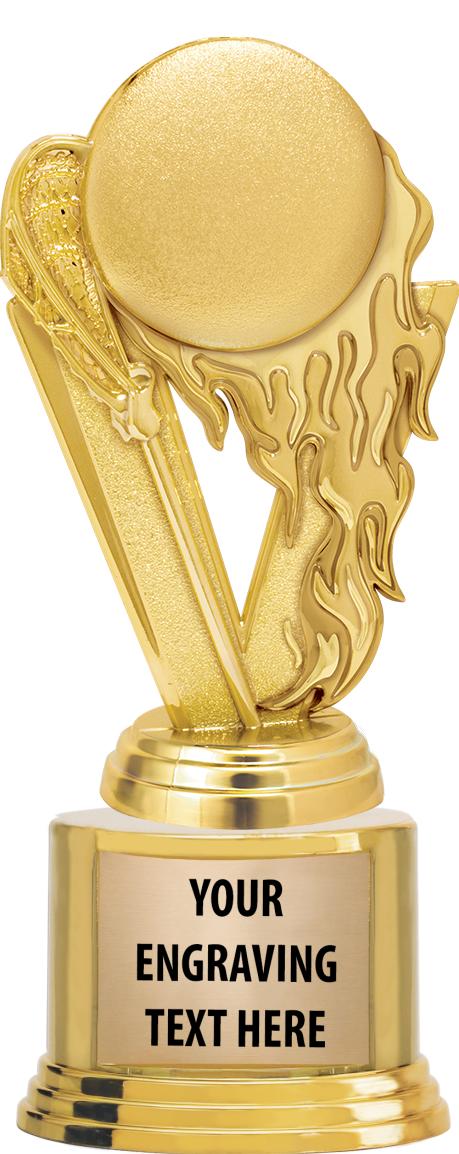 7" TROPHY ON ROUND GOLD BASE