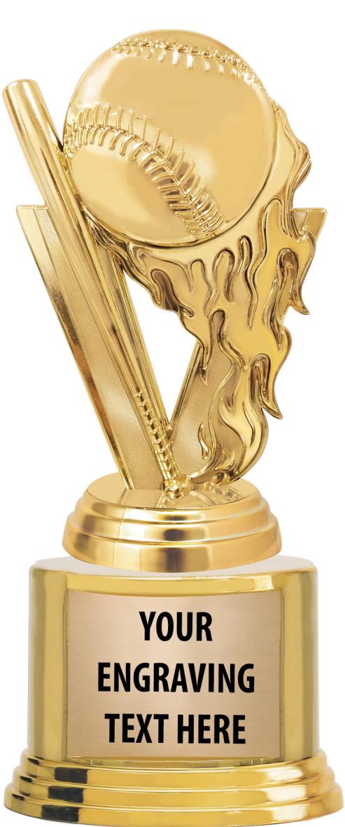 7" TROPHY ON ROUND GOLD BASE