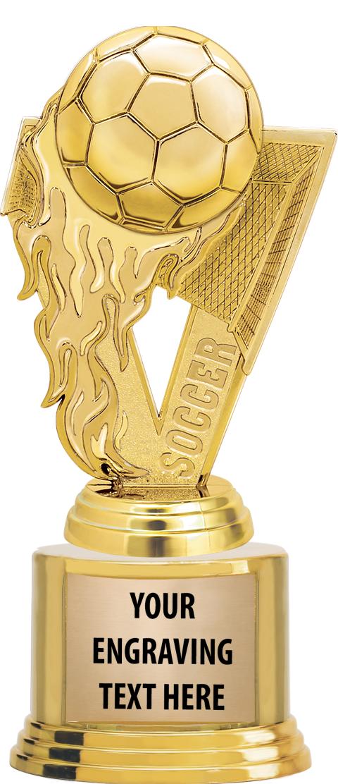 7" TROPHY ON ROUND GOLD BASE