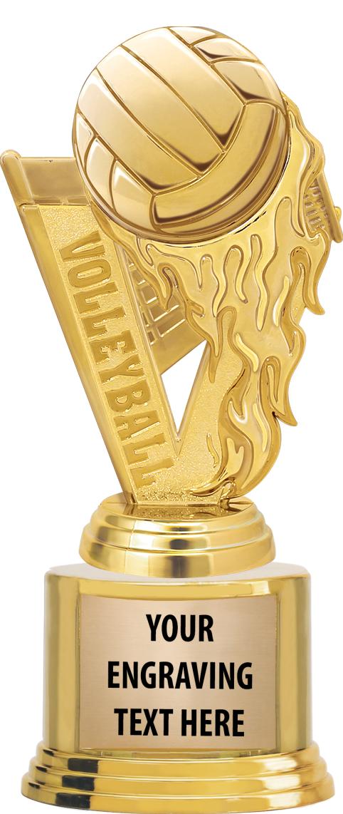 7" TROPHY ON ROUND GOLD BASE