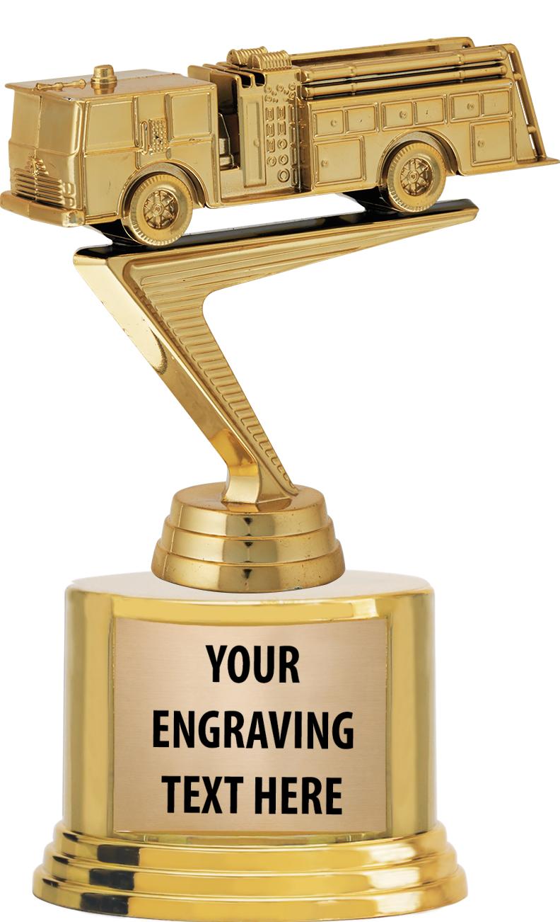 7" TROPHY ON ROUND GOLD BASE