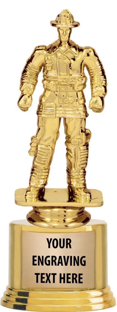 7" TROPHY ON ROUND GOLD BASE