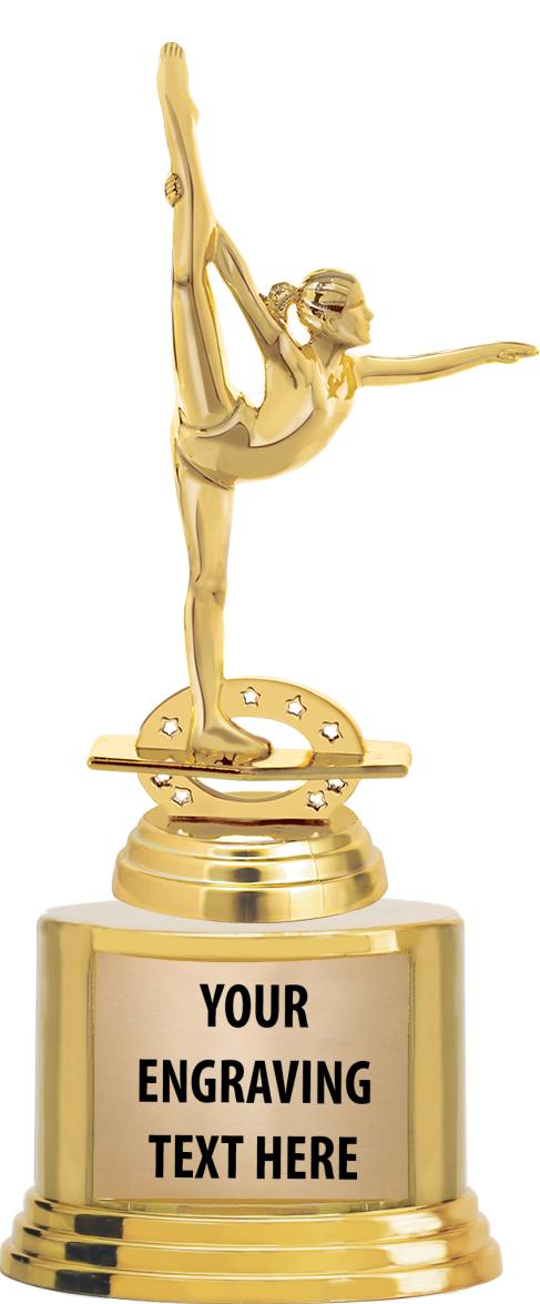 7" TROPHY ON ROUND GOLD BASE