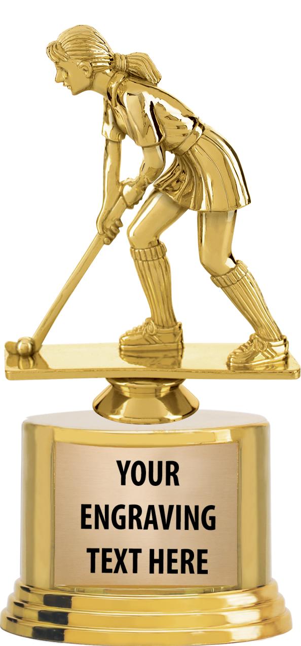 7" TROPHY ON ROUND GOLD BASE