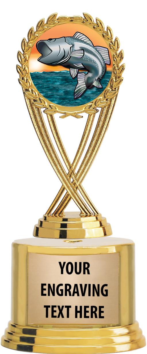 7" TROPHY ON ROUND GOLD BASE