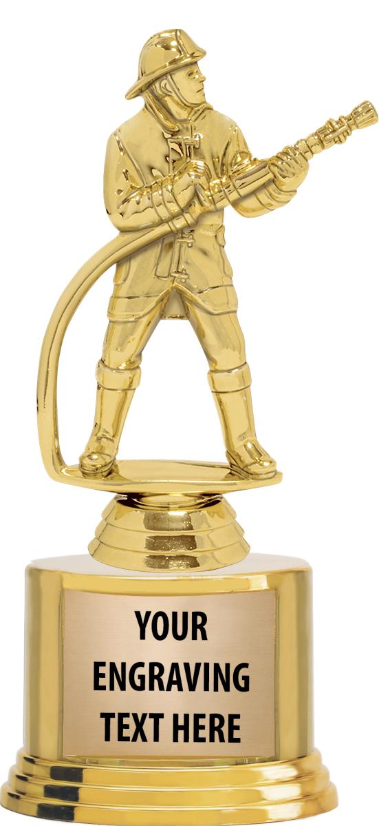 7" TROPHY ON ROUND GOLD BASE
