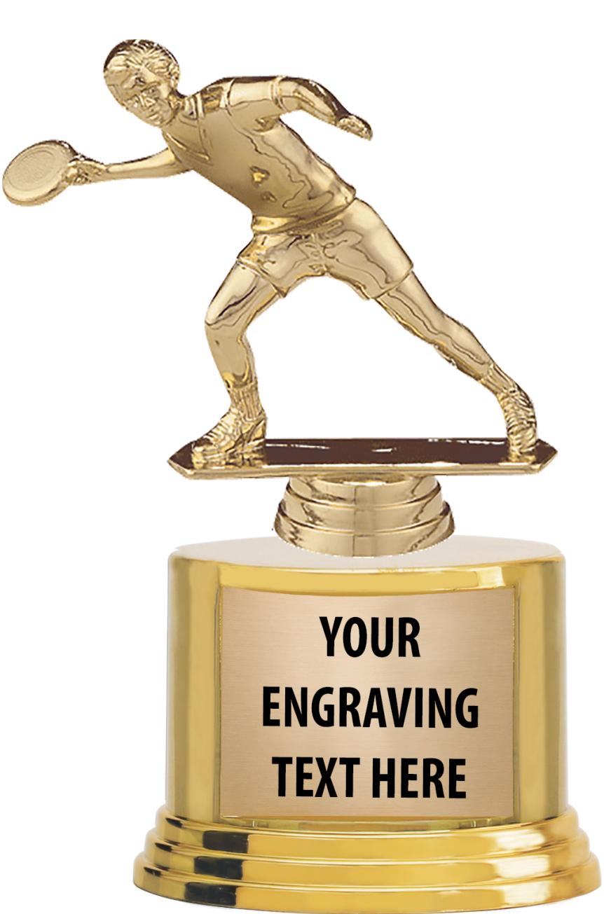 7" TROPHY ON ROUND GOLD BASE