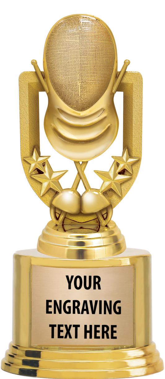 7" TROPHY ON ROUND GOLD BASE