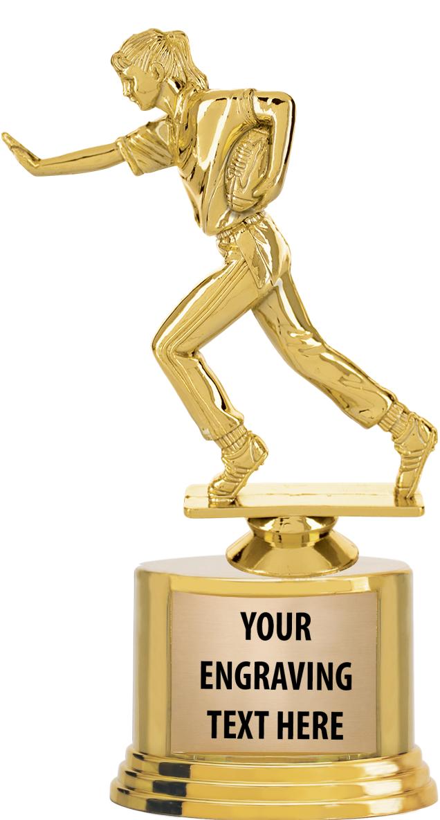 7" TROPHY ON ROUND GOLD BASE