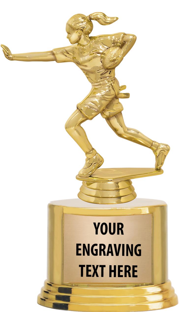 7" TROPHY ON ROUND GOLD BASE