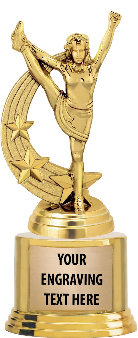 7" TROPHY ON ROUND GOLD BASE