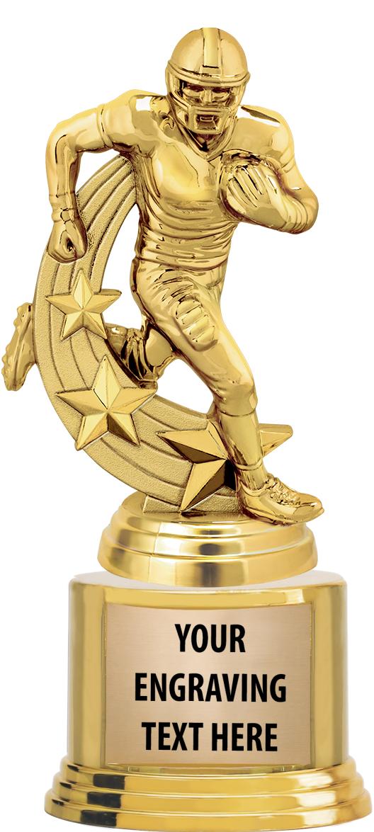 7" TROPHY ON ROUND GOLD BASE