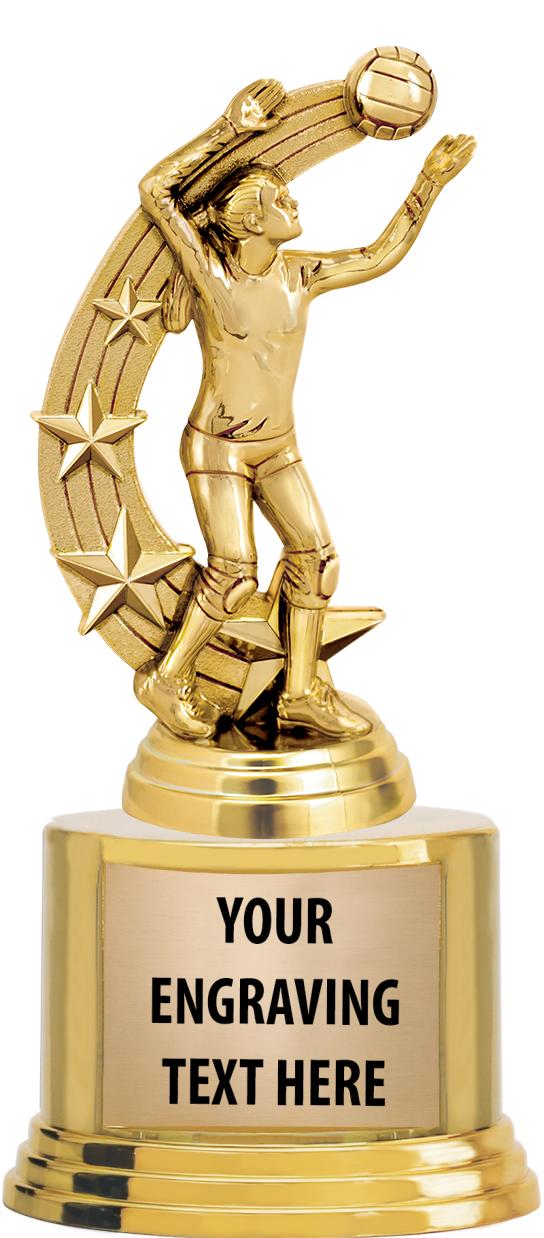 7" TROPHY ON ROUND GOLD BASE