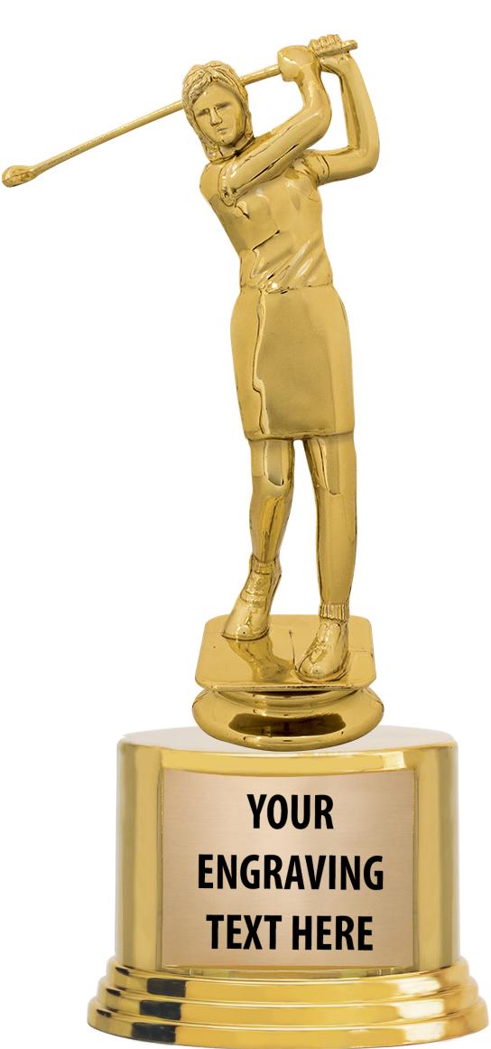 7" TROPHY ON ROUND GOLD BASE