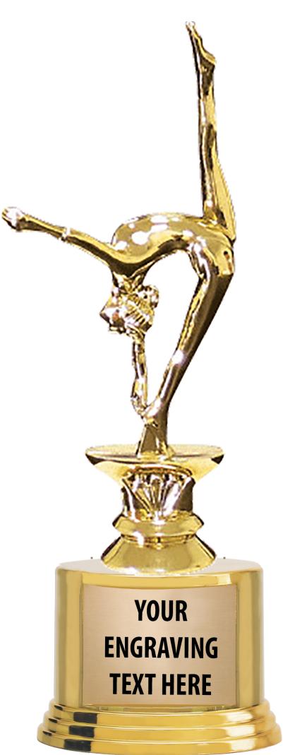 7" TROPHY ON ROUND GOLD BASE