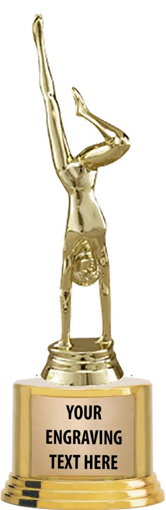 7" TROPHY ON ROUND GOLD BASE