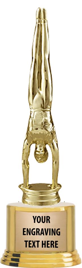 7" TROPHY ON ROUND GOLD BASE