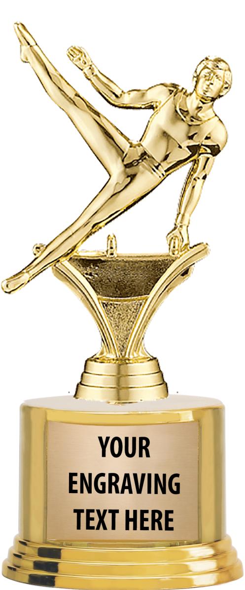 7" TROPHY ON ROUND GOLD BASE