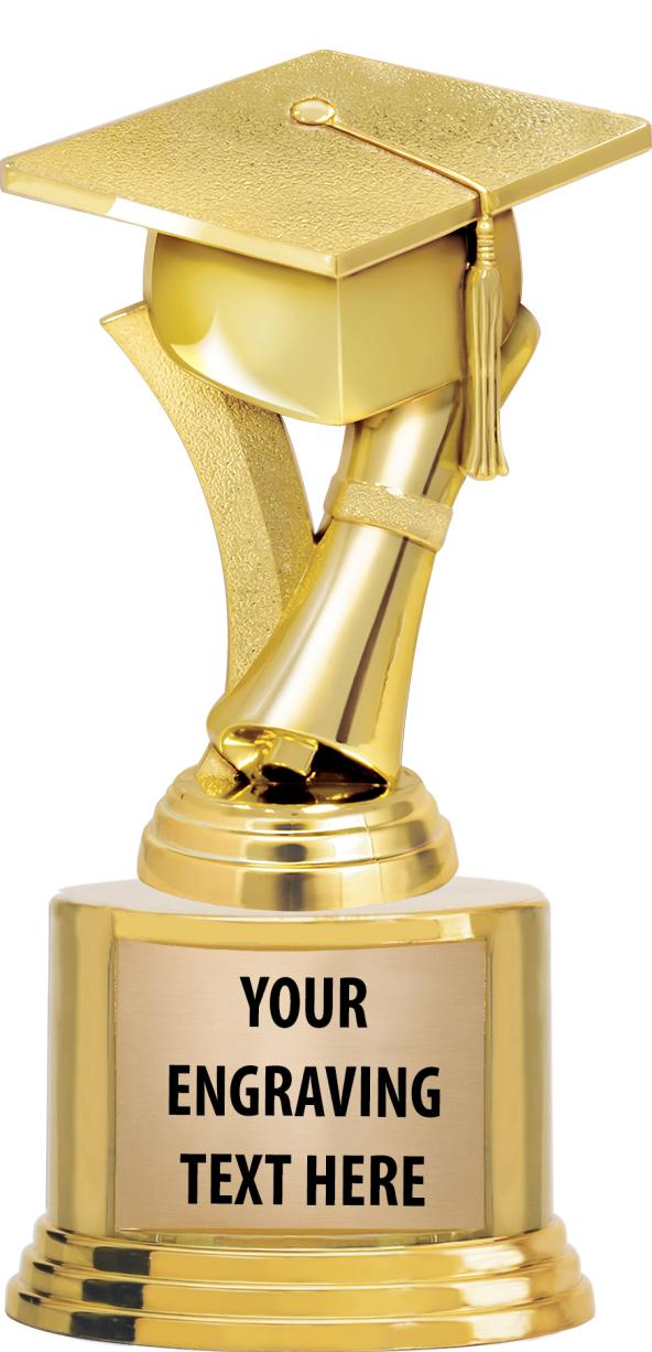 7" TROPHY ON ROUND GOLD BASE