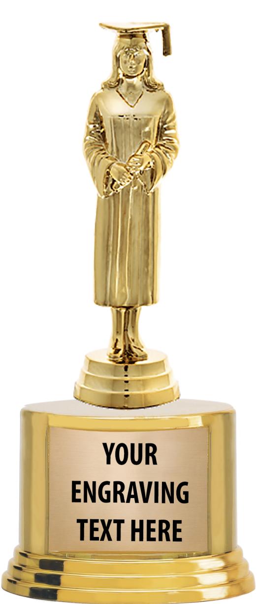 7" TROPHY ON ROUND GOLD BASE